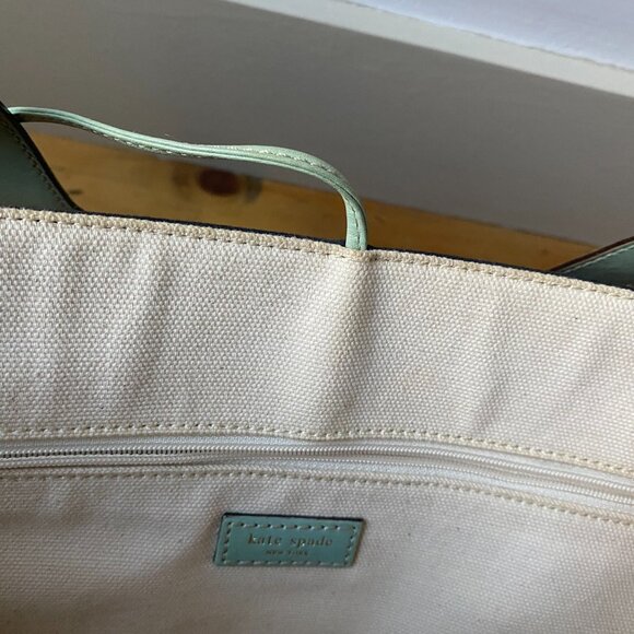 Vintage Kate Spade Canvas Tote with Leather Straps - Picture 9 of 9